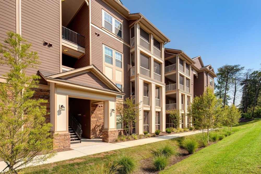 Community building front entry at The Elms at Odenton in Odenton, Maryland