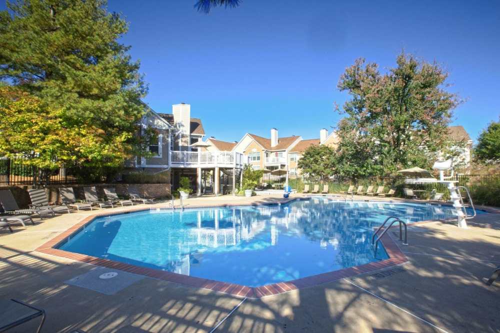 Luxurious pool and deck at The Elms at Centreville in Centreville, Virginia, 