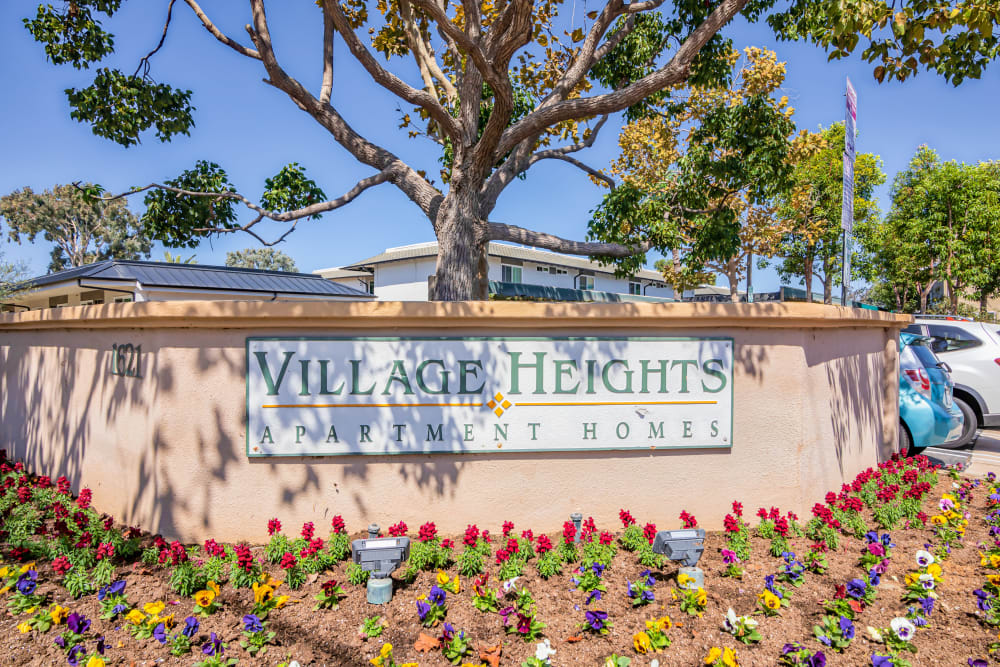 Signage outside of Village Heights in Newport Beach, California