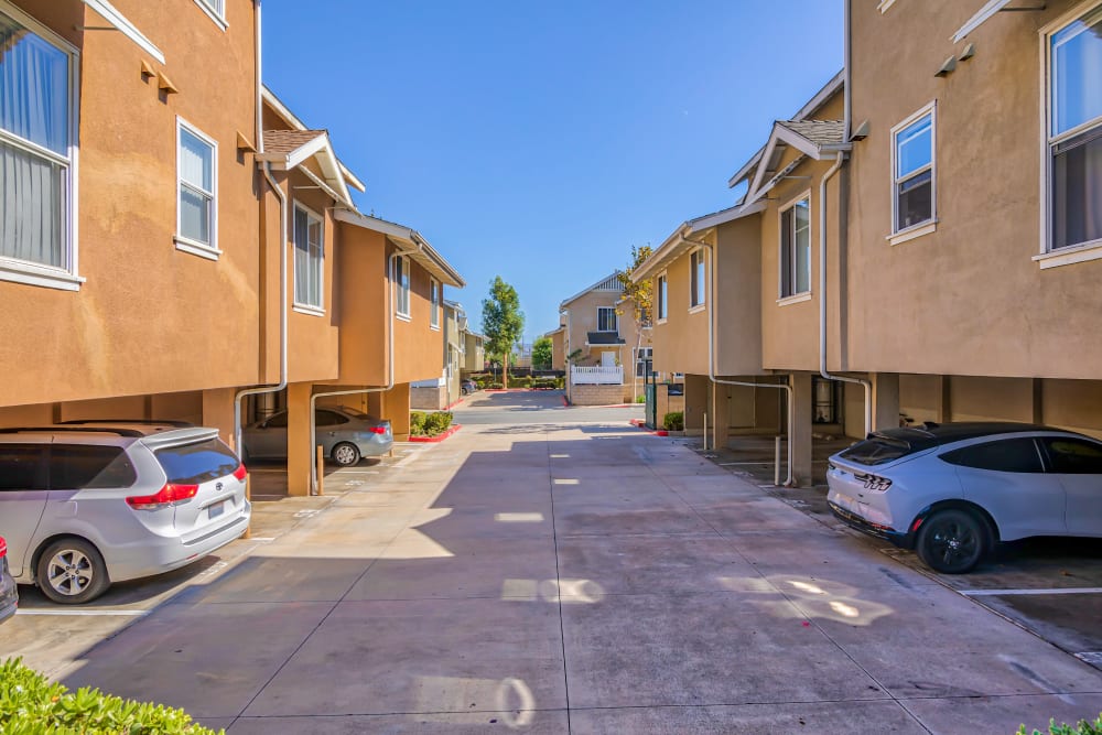 Parking garages at Village Heights in Newport Beach, California