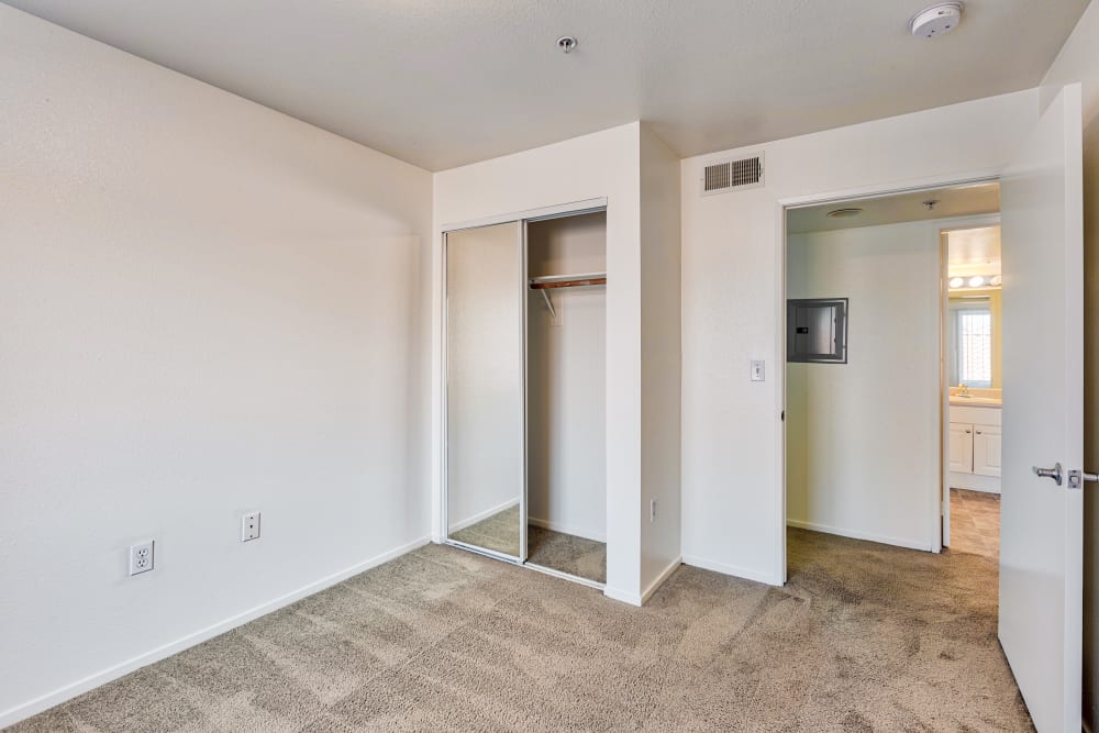 Apartment bedroom at Grandon Village in San Marcos, California