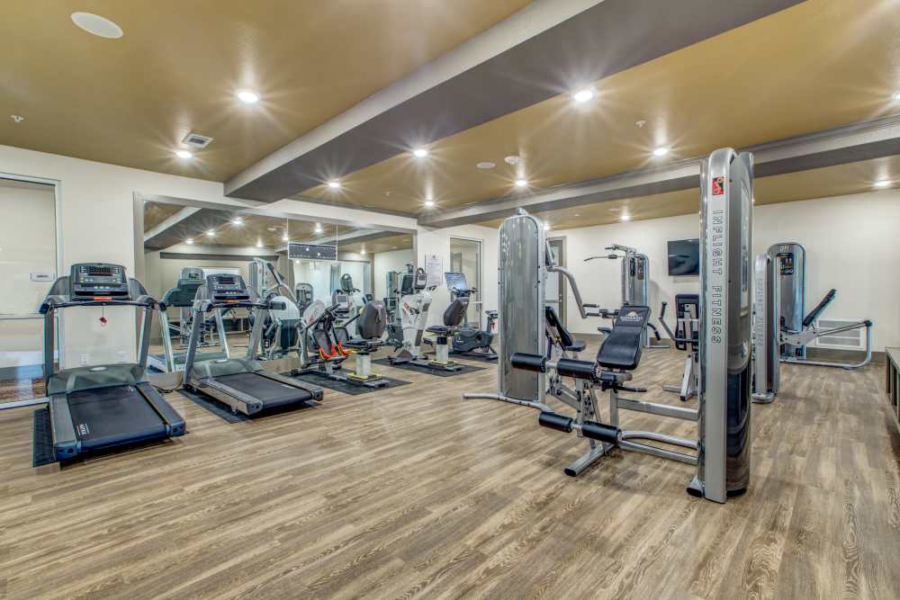 Fitness Center with treadmills at Watermere at Round Rock in Round Rock, Texas