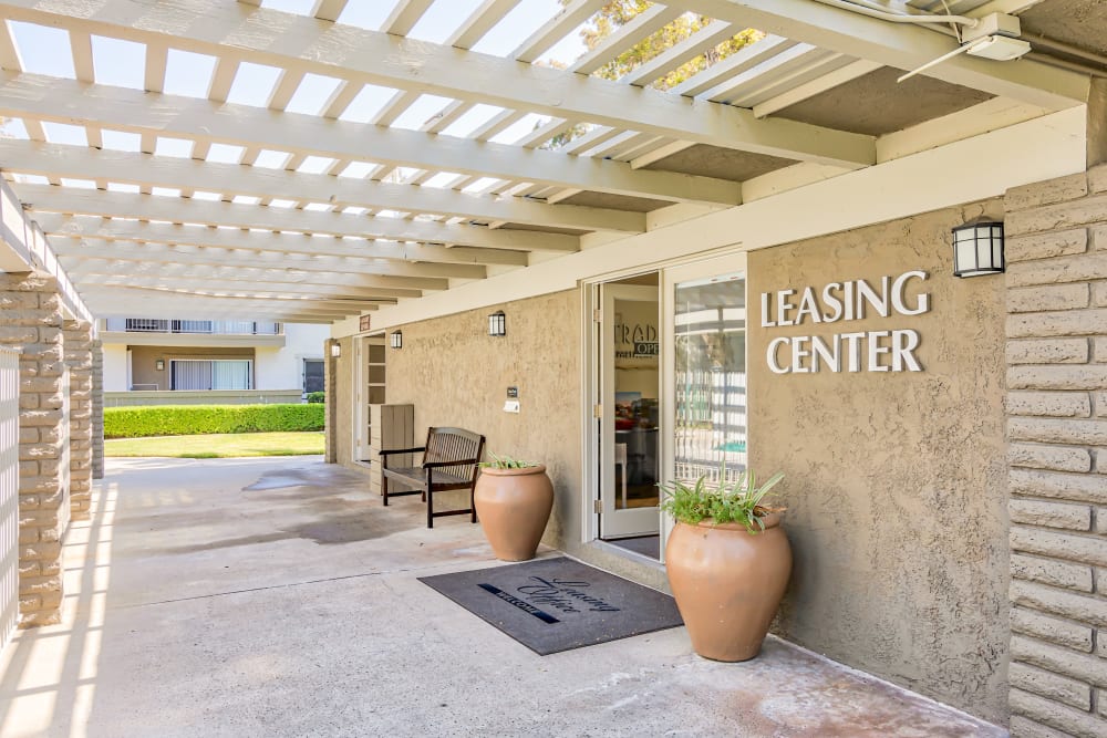 Leasing center at Strada Apartments in Orange, California