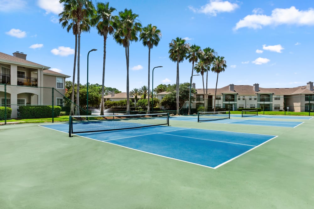 Very well-maintained tennis courts at Cape House in Jacksonville, Florida