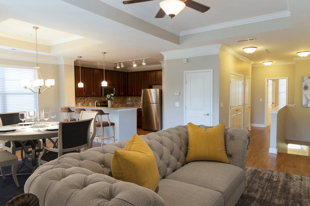 Modern living room at Regency Johns Creek Walk in Johns Creek, Georgia