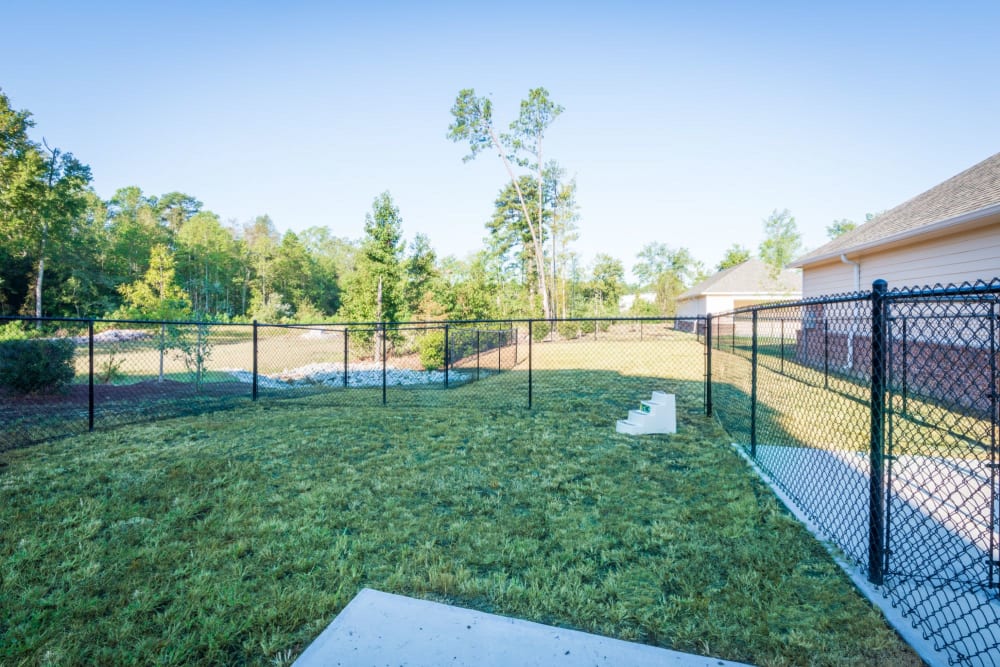 Large grass dog park at The Reserve at White Oak in Garner, North Carolina