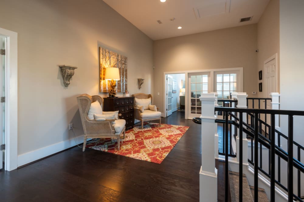 Upstairs of the clubhouse and leasing area at The Reserve at White Oak in Garner, North Carolina
