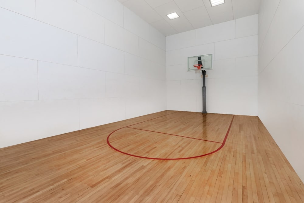 Indoor basketball court at Station 21 Apartments in Mesa, Arizona