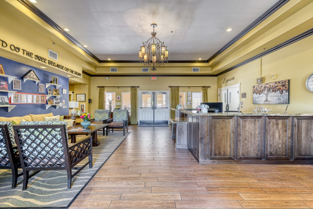 Reception and waiting area at Pacifica Senior Living Green Valley in Henderson, Nevada