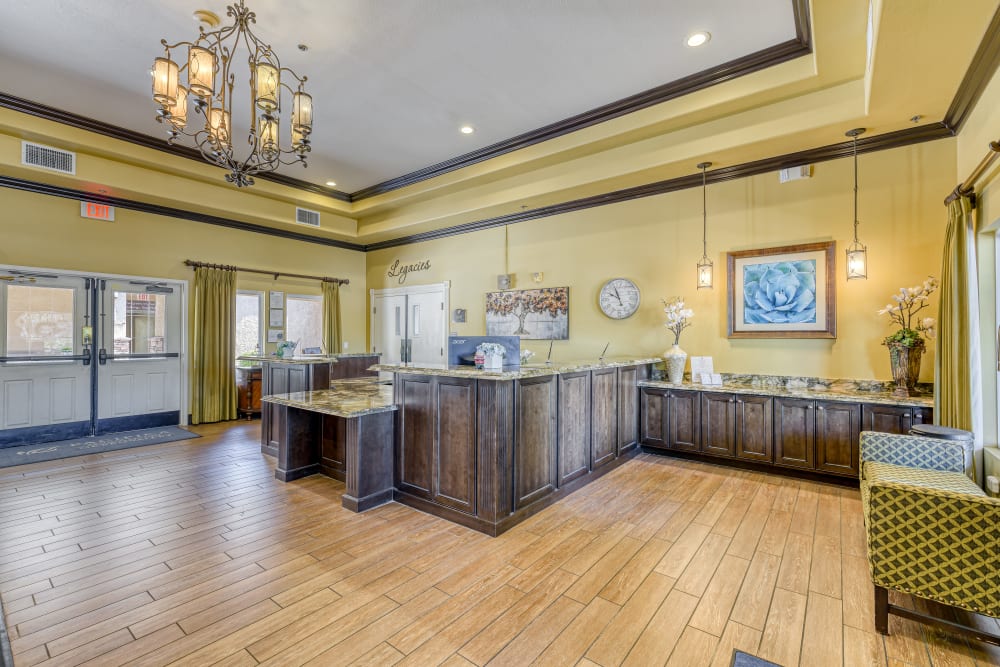 Reception area at Pacifica Senior Living Green Valley in Henderson, Nevada