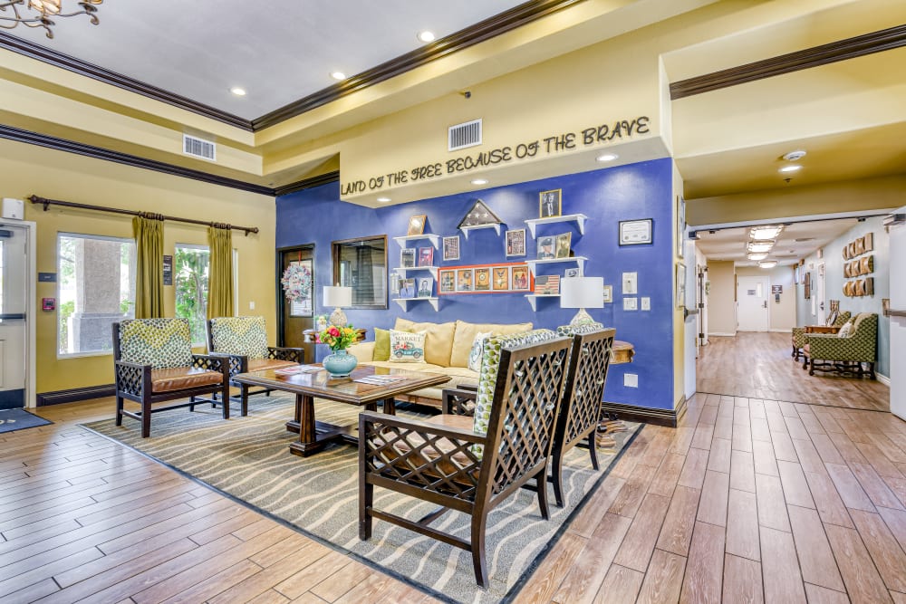 Waiting area at Pacifica Senior Living Green Valley in Henderson, Nevada