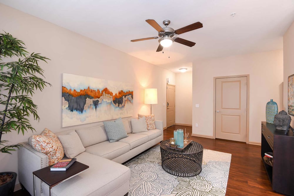 Model living room at Terraces at Town Center in Jacksonville, Florida