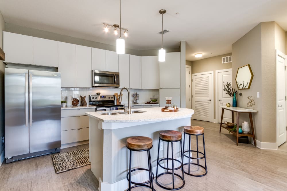 Kitchen with plenty of cabinet space at Steele Creek in Jacksonville, Florida