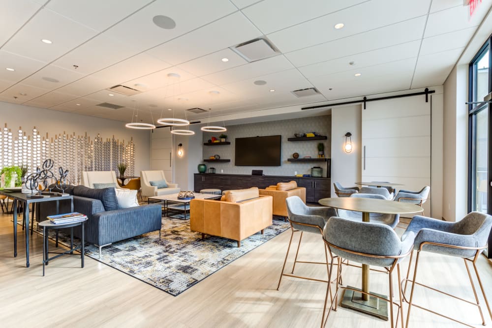 TV clubhouse area at Main Street Apartments in Rockville, Maryland