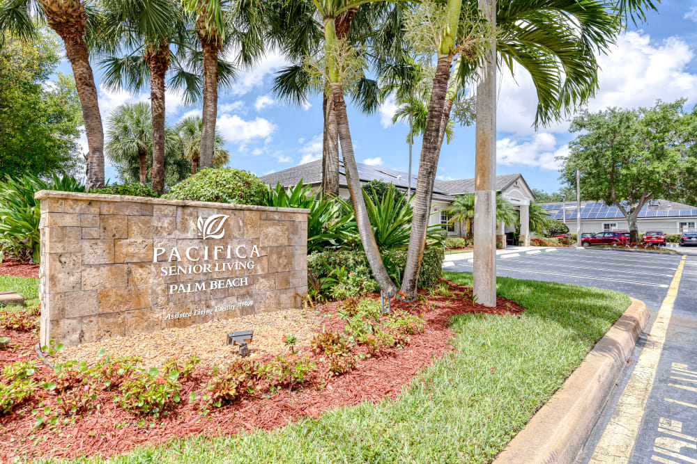 Welcome Sign at Senior Living Community in Greenacres, Florida