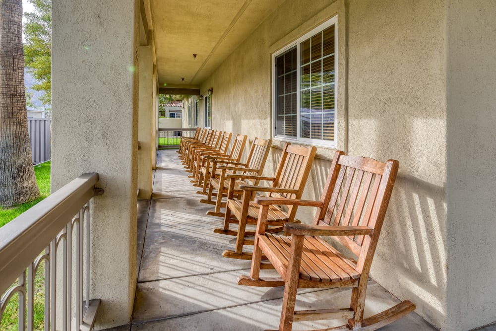 Patio at our Senior Living Community in Palm Springs, California