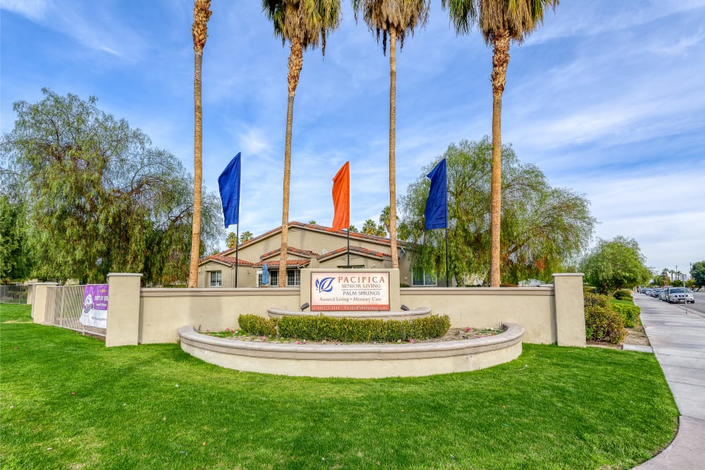 Senior Living Community Welcome Sign in Palm Springs