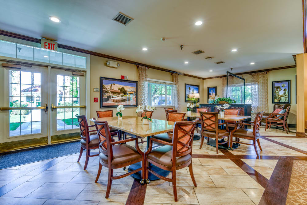 Dining Area at Pacifica Senior Living Palm Springs in Palm Springs, California