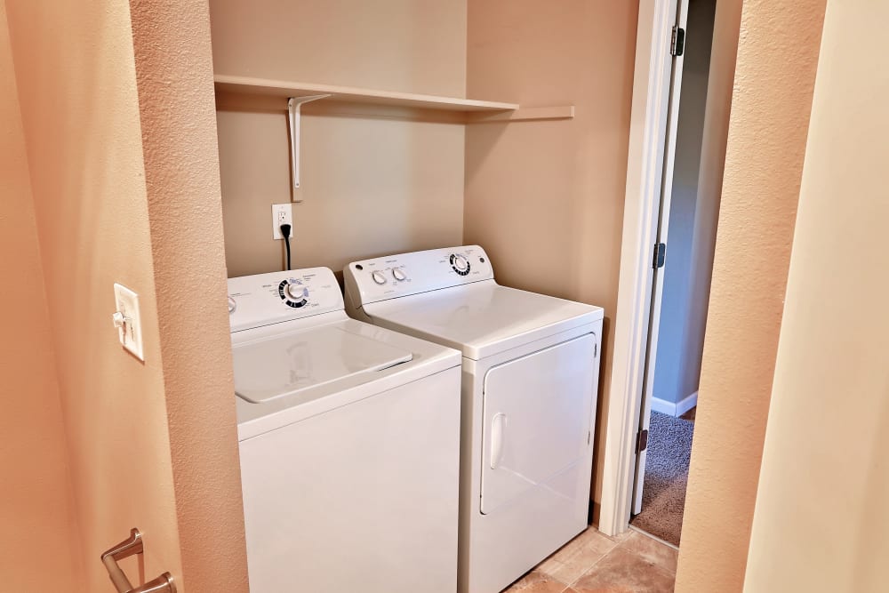 washer and dryer in unit at Orchard Ridge in Salem, Oregon