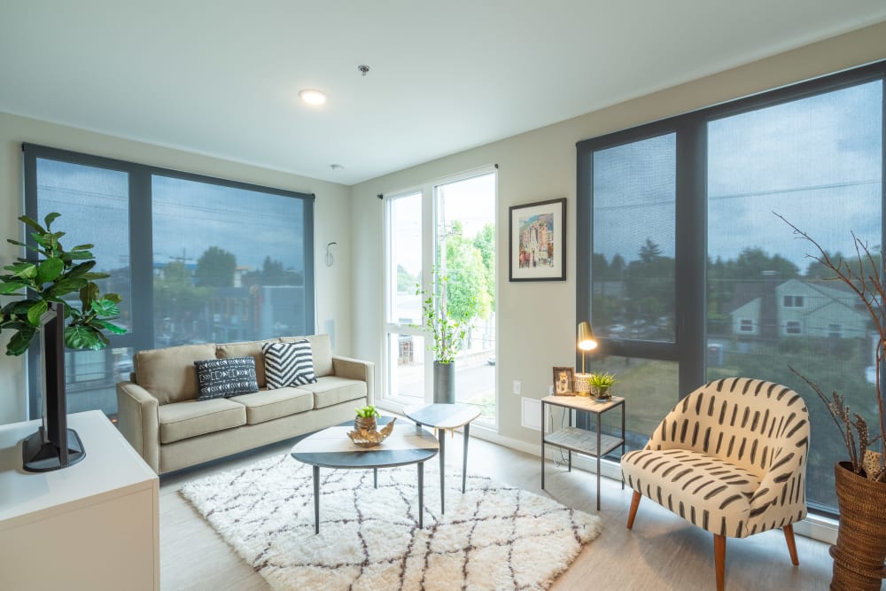 Floor to ceiling windows and natural light at Division 30 in Portland, Oregon