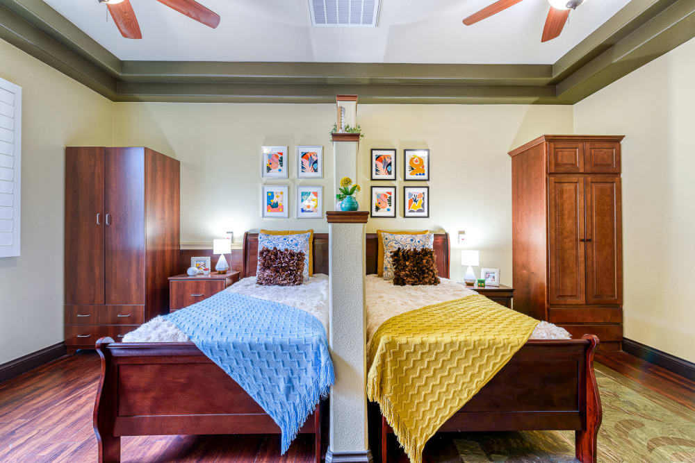 Two single beds  at Pacifica Senior Living San Martin in Las Vegas, Nevada