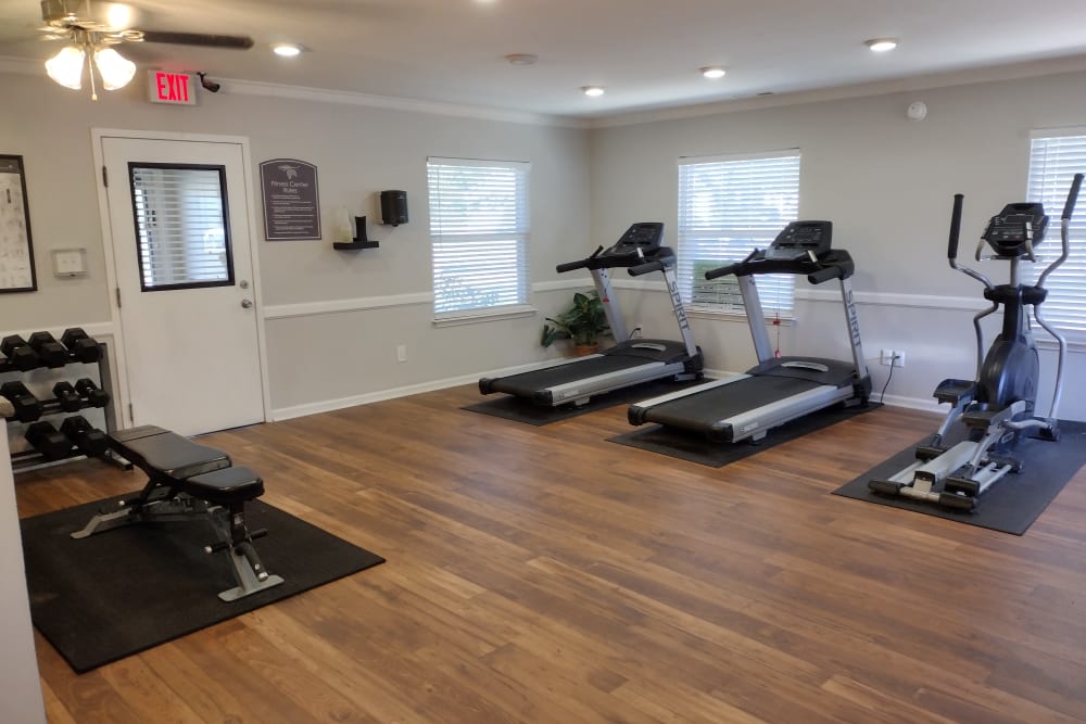 Fitness center at Madison Pines Apartment Homes in Madison, Alabama