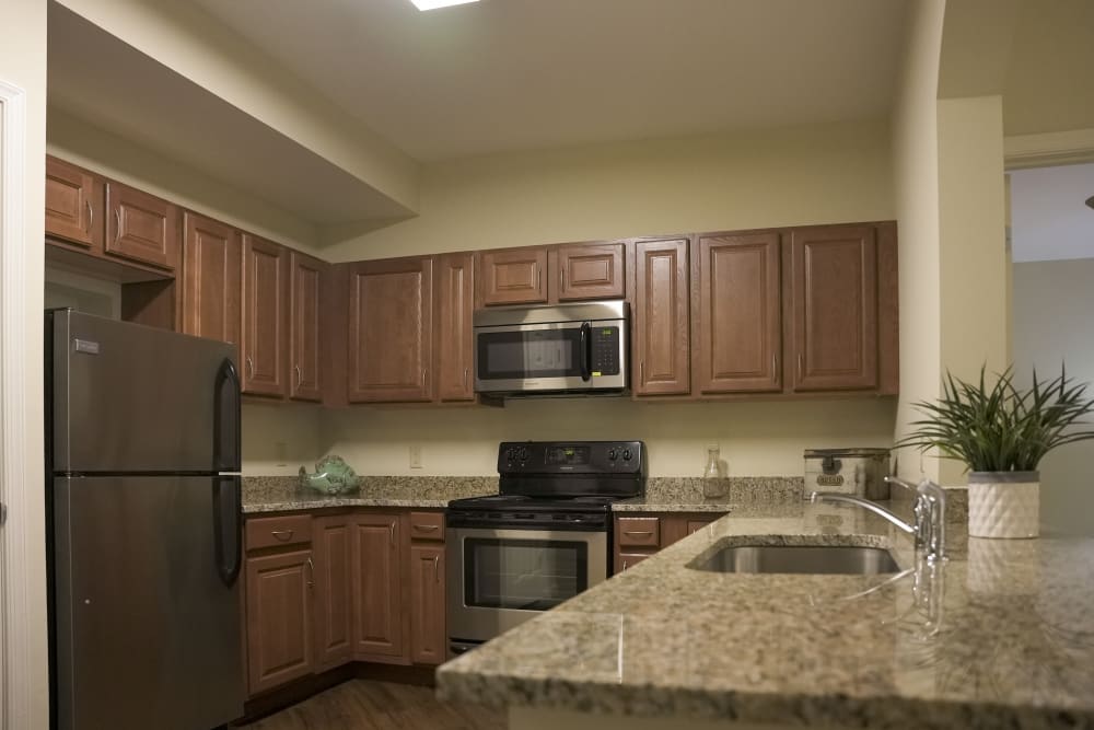 full kitchen in independent retirement community 