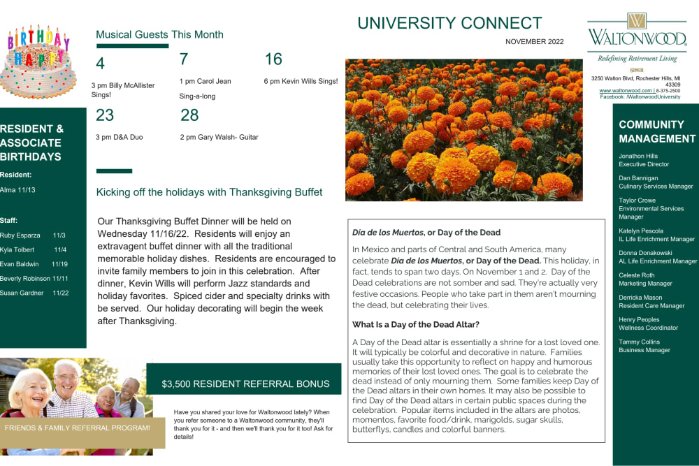 Newsletter at Waltonwood University