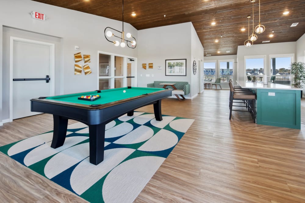 Apartment with pool table at Arasan Apartments in Shakopee, Minnesota
