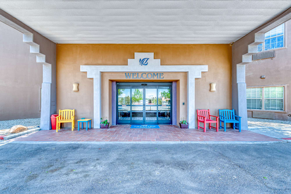 Front Entrance at Pacifica Senior Living Santa Fe in Santa Fe, New Mexico