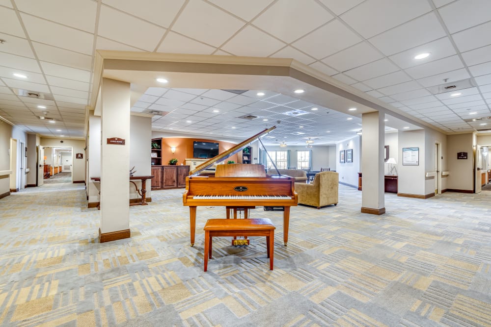 Piano area at Pacifica Senior Living Santa Fe in Santa Fe, New Mexico