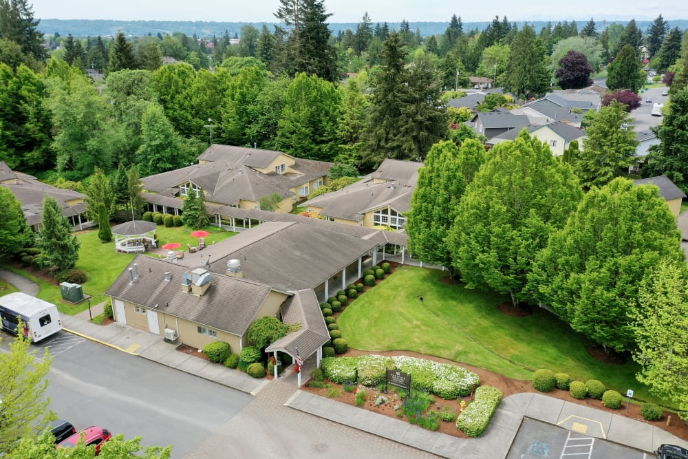 Drone shot of Senior Living Community in Snohomish, Washington
