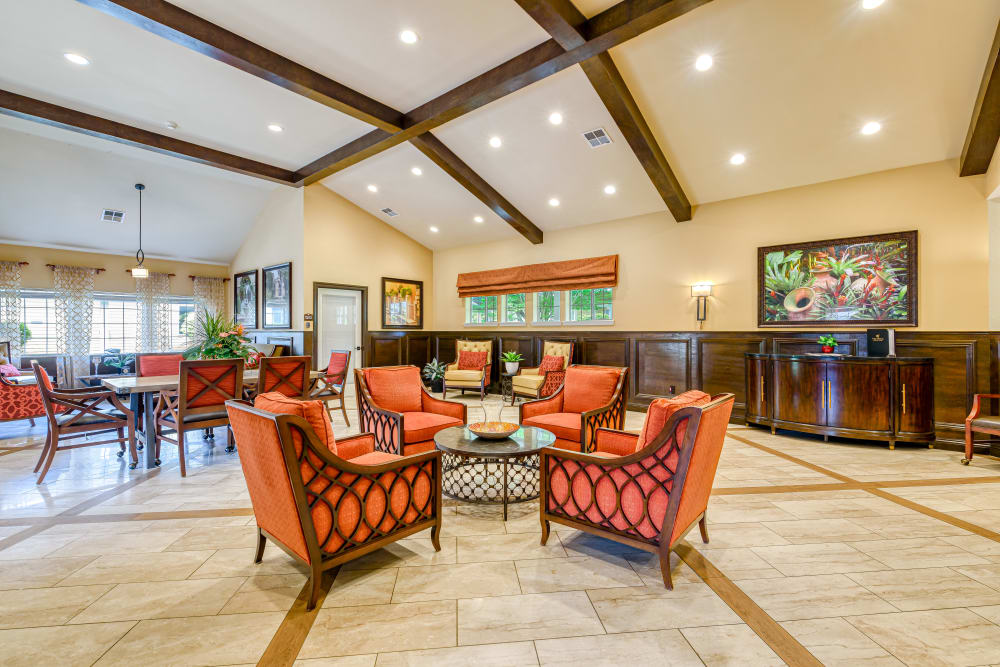Spacious lobby at Senior Living Community in Snohomish, Washington