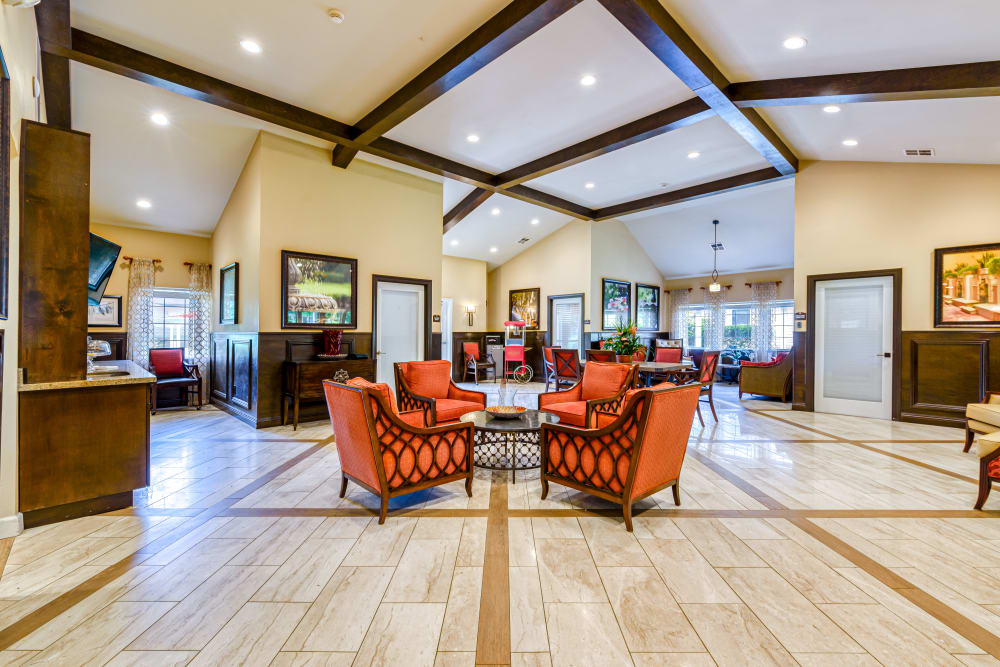 Lobby area at Senior Living Community in Snohomish, Washington