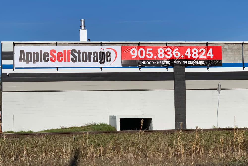 Storage Front sign at Apple Self Storage - Bradford in Holland Landing, Ontario