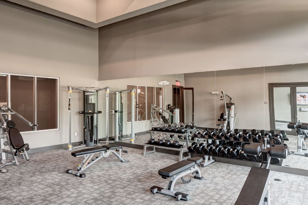 fully equipped fitness center at Anatole at the Pines in Conroe, Texas