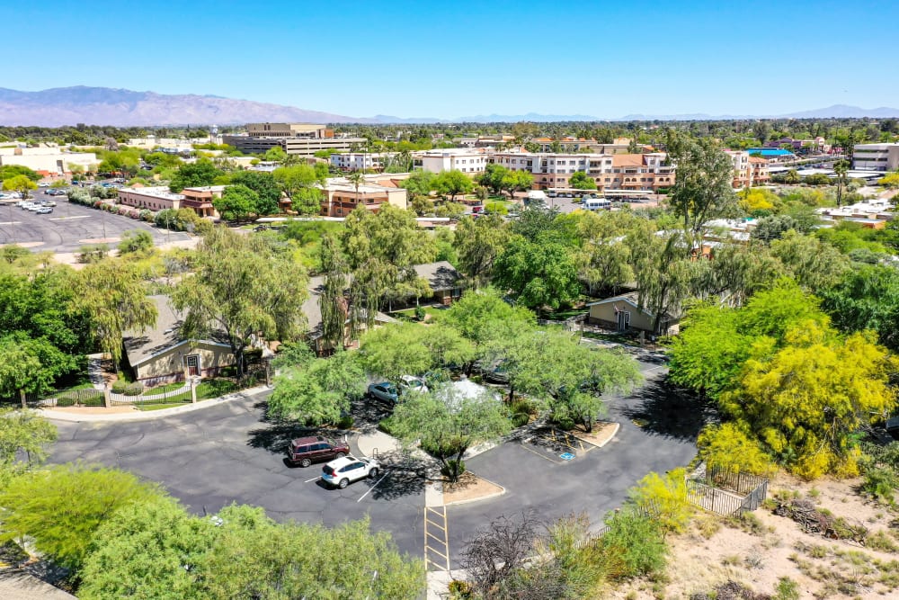 Drone shot at Pacifica Senior Living Tucson in Tucson, Arizona