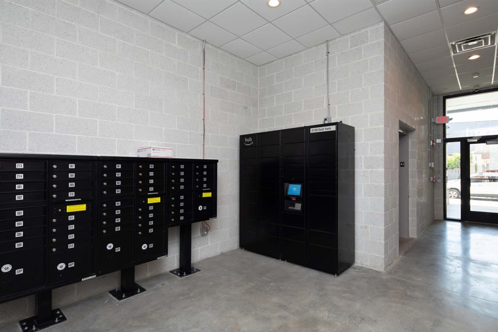 Amazon locker at Metal Works in Philadelphia, Pennsylvania