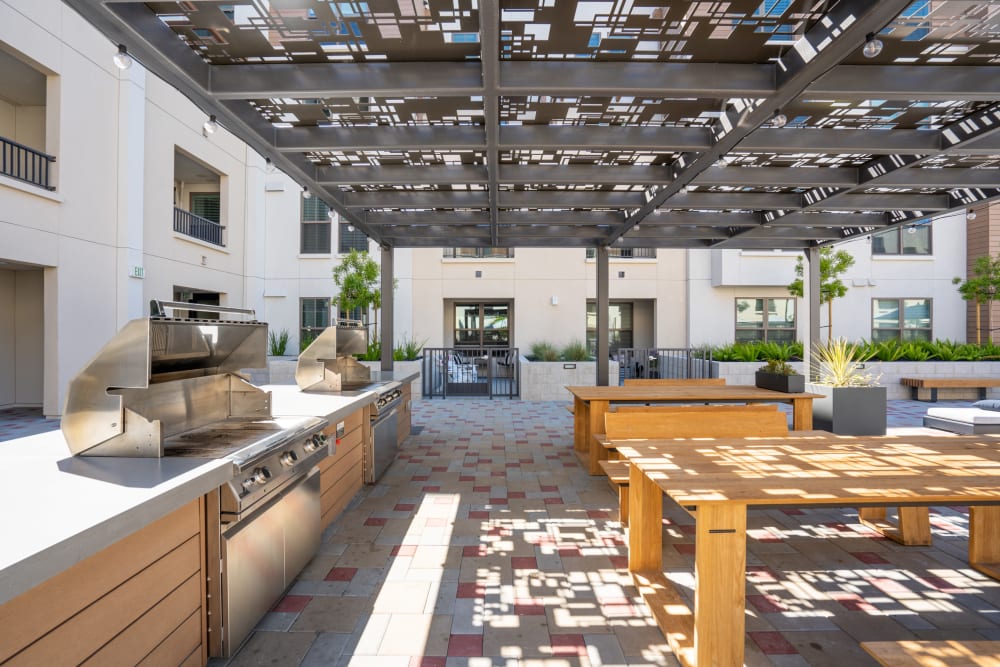 Grill area for residents at Anson in Burlingame, California