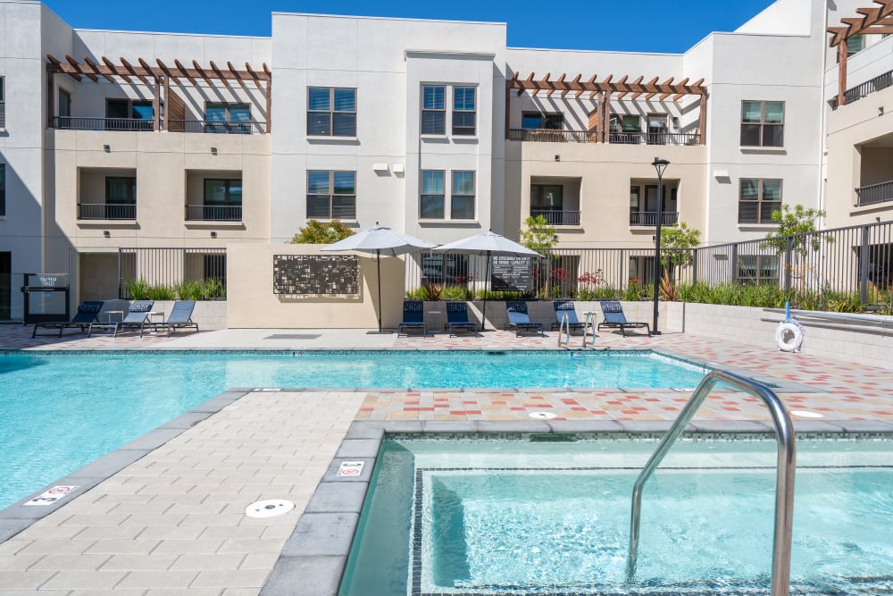 Swimming pool and hot tub at Anson in Burlingame, California