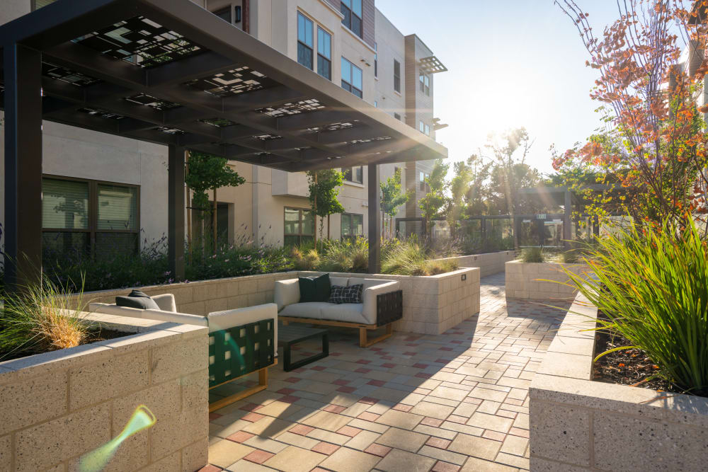 Exterior courtyard at Anson in Burlingame, California