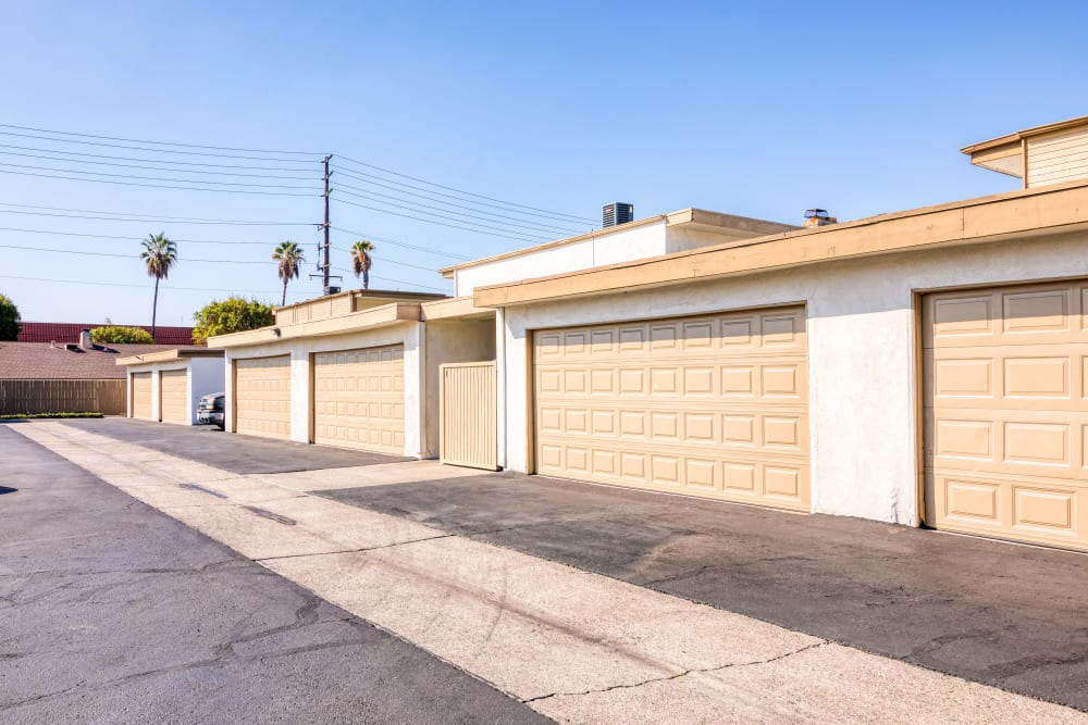 parking garage at Orangevale Townhomes in Orange, California