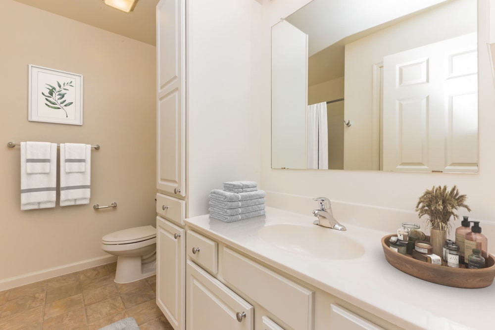 tidy bathroom at United Communities in Joint Base MDL, New Jersey