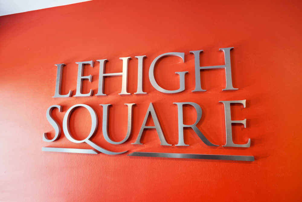 Apartment signage at Lehigh Square in Allentown, Pennsylvania