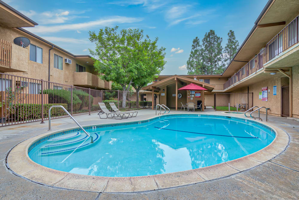 Pool at The Palms Apartments in Rowland Heights, California