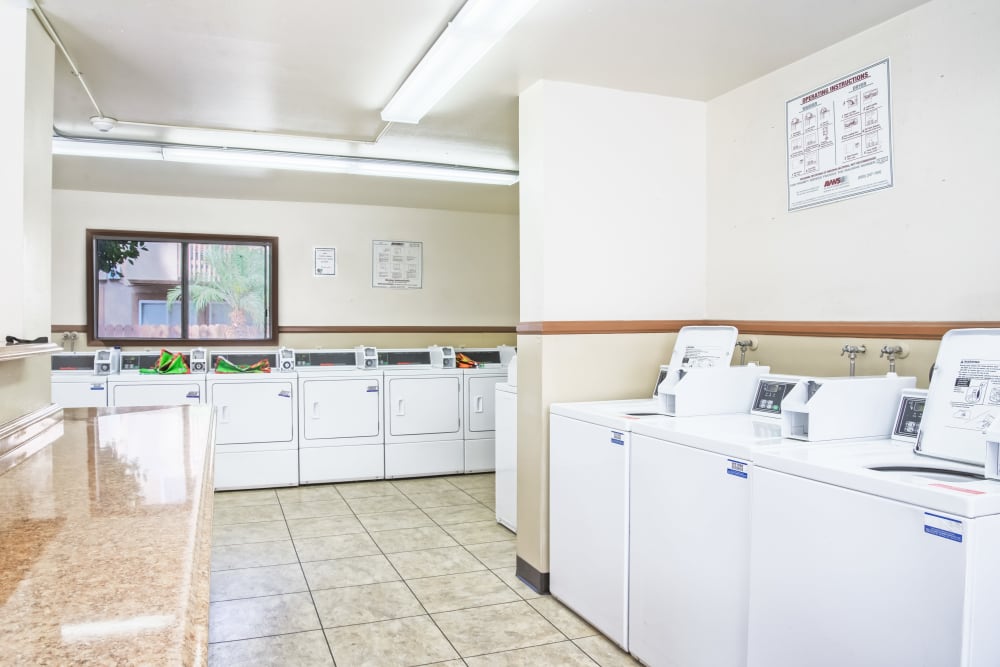 Laundry facility at The Palms Apartments in Rowland Heights, California