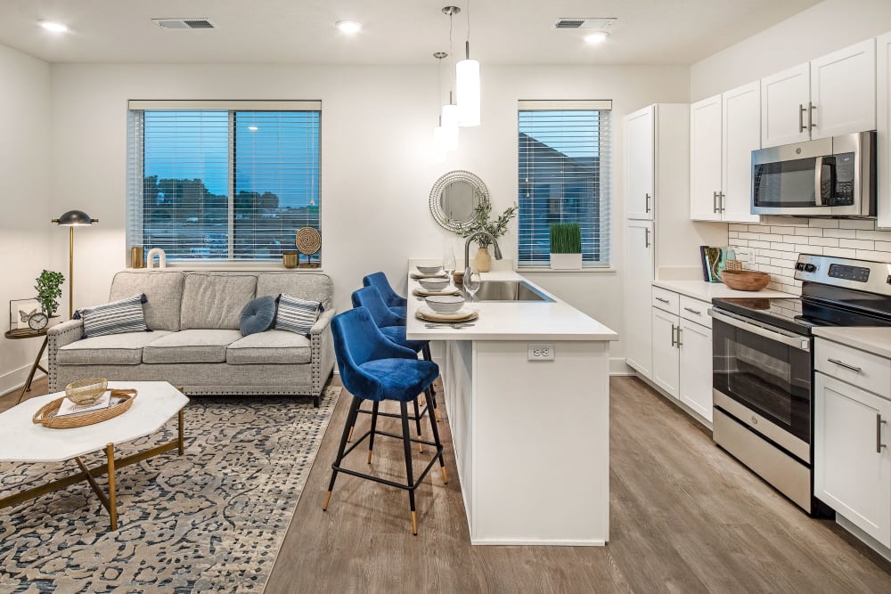 Full living space and open kitchen at Ravello 192 in Elkhorn, Nebraska