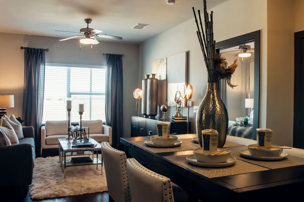 Open floor concept with spacious living room at Terra at University North Park in Norman, Oklahoma