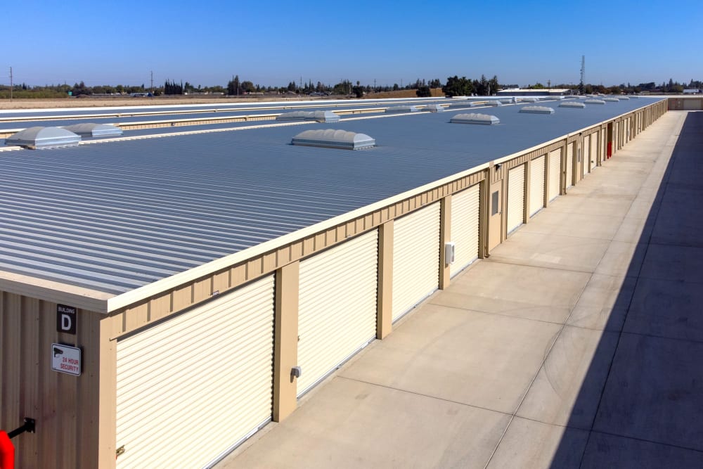 A row of units at Turlock Self Storage in Turlock, California