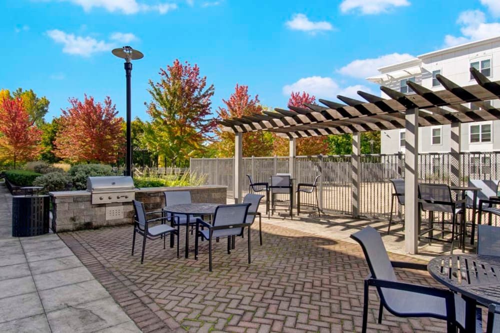 Outdoor Sitting Area at Riverbend on the Charles in Watertown, Massachusetts